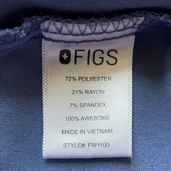 Figs Big Sky Blue Scrub Set Casma Three Pocket Top & Yola Skinny Pants Size XL - Picture 7 of 16